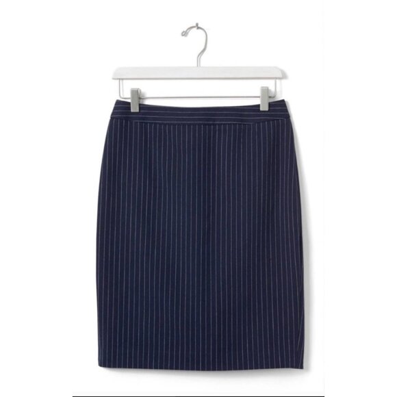 NWT Banana Republic Navy Pinstripe Pencil Skirt Size 2 Career Office 912049 - Picture 2 of 12